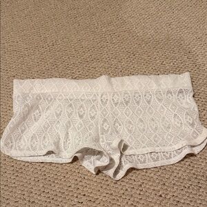 Women's Lace Bathing suit cover up shorts - White